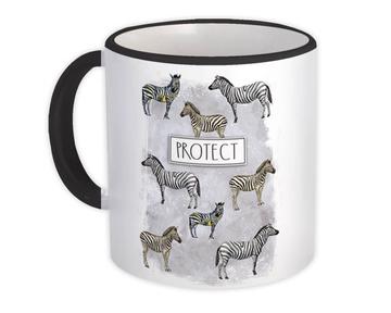 Zebras Protect : Gift Mug For Zebra Lover Safari Animal Protector Vintage Art Nature Africa