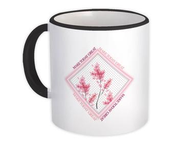 Cherry Blossom Polka Dots : Gift Mug Art Print For Her Woman Mom Make Today Great Flower