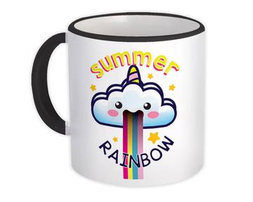 Summer Rainbow : Gift Mug Cute Art Print Unicorn Trendy Fashion Funny Kids Child Girlish