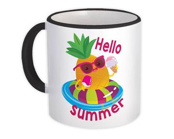 Funny Pineapple Art : Gift Mug Hello Summer Fruit Fruits Lover Kid Child Holidays Coworker