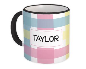 Delicate Tartan Art : Gift Mug Custom Personalized Name Abstract Birthday For Him Her Kid