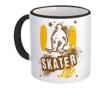 Skater Life Skating : Gift Mug For Skateboarder Skateboarding Sport Teenage Boy Trendy Graffiti
