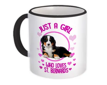 For Saint Bernard Dog Lover Owner : Gift Mug Dogs Animal Pet Photo Art Birthday Girl