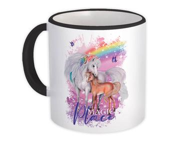Mother Kid Child : Gift Mug Horse Lover Family Son Daughter Love Magic Fairytale Rainbow
