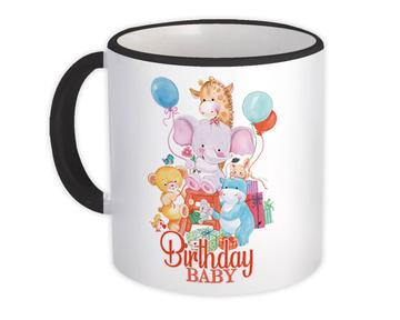 For Birthday Baby Shower Party : Gift Mug Decor Cute Animals Bear Elephant Nursery Kid Child