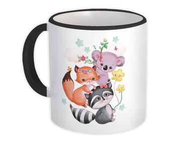 Baby Animals Birthday : Gift Mug Newborn Shower Kid Child Raccoon Fox Koala Sweet Cute