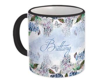 Vintage Hydrangea Custom Name : Gift Mug Personalized Flower Decor For Her Woman Cute