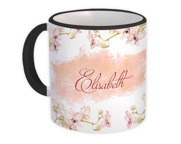 Vintage Orchids Custom Name : Gift Mug Personalized Flower Decor For Her Woman Cute