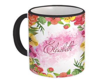 Retro Mallow Custom Name : Gift Mug Personalized Flowers Decor For Her Woman Birthday