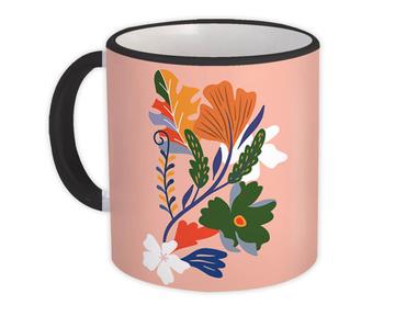 Retro Style Flowers Print : Gift Mug Vintage Decor Floral Colorful Fabric For Her Grandma Woman