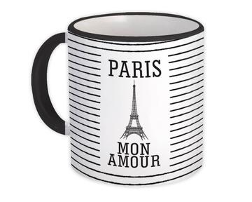 Paris Mon Amour France : Gift Mug My Love Eiffel Tower Vintage Retro Poster Home Decor