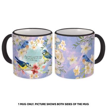 Cherry Blossom Birds : Gift Mug Bird Lover Flowers Spring Floral Feminine Birthday Quote