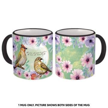 Cardinal Bird Birds Flowers : Gift Mug Inspiring Quote Floral Frame Summer Birthday For Her