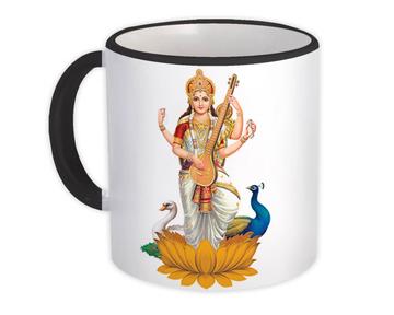 Saraswati Religious Art : Gift Mug Vintage Poster Hindu Goddess Devotional Print Home Decor