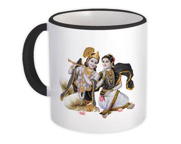 Radha Krishna Indian Art : Gift Mug Hindu Religion God Devotional Poster For Home Decor