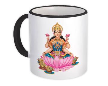Lakshmi For Wealth : Gift Mug Good Fortune Home Decor Hindu Indian Goddess Vintage Poster