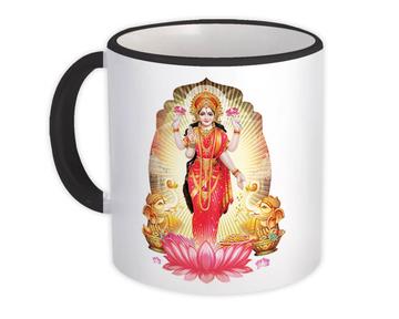 Lakshmi : Gift Mug Vintage Style Indian Hindu Goddess Devotional Print Decor
