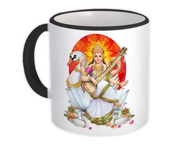 Saraswati : Gift Mug Vintage Indian Hindu Goddess Devotional Print Poster Home Decor