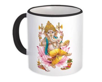 Ganesh Indian God : Gift Mug Vintage Hindu Poster For Decor Devotional Art