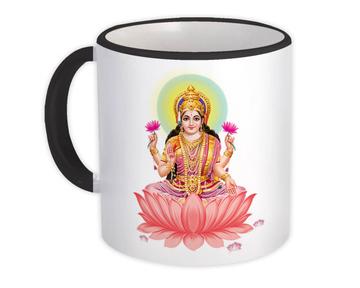 Lakshmi Indian Art : Gift Mug Hindu Religious Goddess Poster Vintage Wall Print