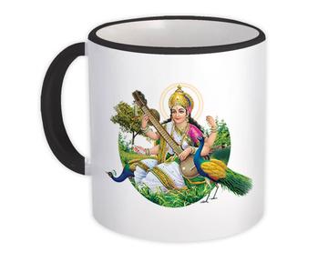 Saraswati : Gift Mug Vintage Indian Hindu Goddess Devotional Print Poster Home