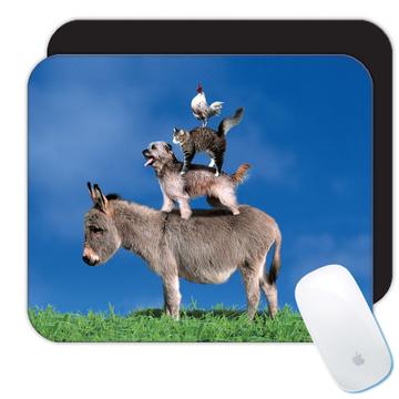 Dog Donkey Rooster Cat : Gift Mousepad Pet Puppy Funny Animal Cute