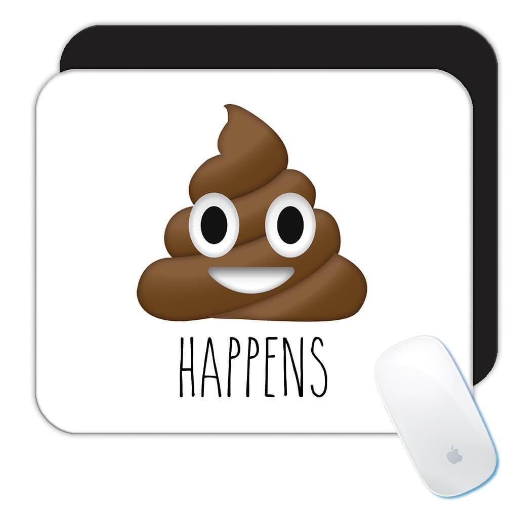 Keychain Emoticon Joke Funny Irreverent Gift Sh*t Happens Poop Emoji 