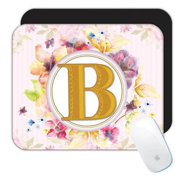 Monogram Letter B : Gift Mousepad Initial Name ABC Alphabet