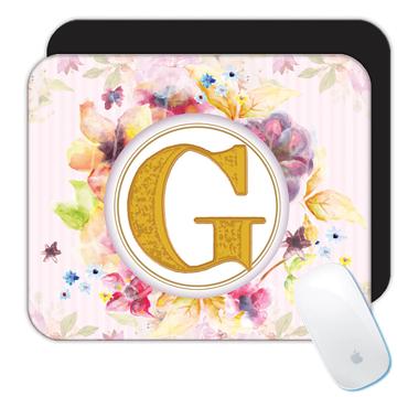 Monogram Letter G : Gift Mousepad Name Initial Alphabet ABC