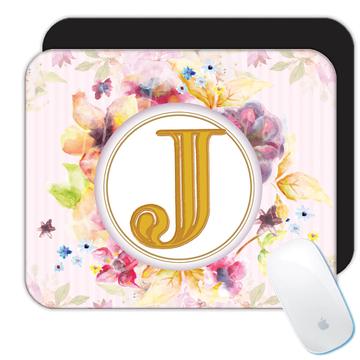 Monogram Letter J : Gift Mousepad Name Initial Alphabet ABC