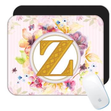 Monogram Letter Z : Gift Mousepad Name Initial Alphabet ABC