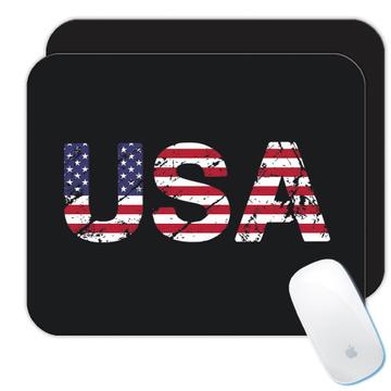 USA Vintage : Gift Mousepad Americana Patriot Flag Country