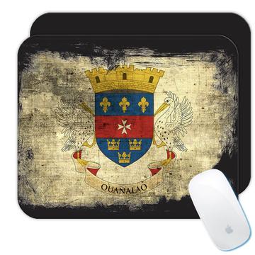 Saint Barthelemy Flag Distressed : Gift Mousepad Coat Of Arms North American Country Souvenir
