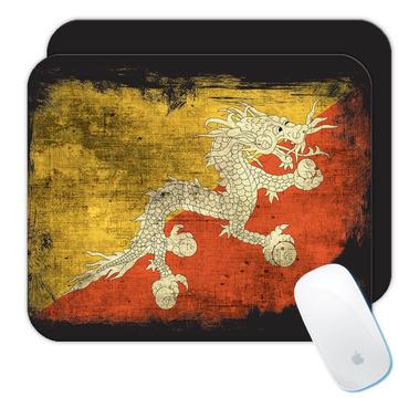 Bhutan Bhutanese Flag : Gift Mousepad Asia Asian Country Souvenir Patriotic Vintage Distressed Art