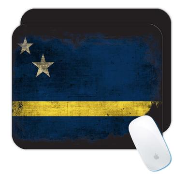 CuraÃ§ao Flag : Gift Mousepad Distressed North American Country Souvenir Vintage Pride Nation