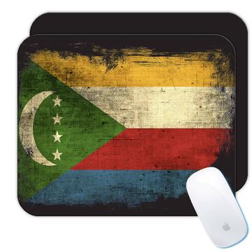 Comoros Comoran Flag : Gift Mousepad Distressed Africa African Country Souvenir National Vintage Art