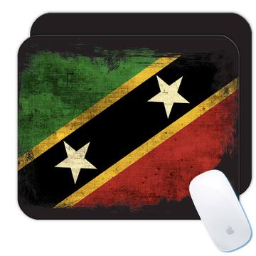 Saint Kitts And Nevis Flag : Gift Mousepad North America Country Proud Souvenir Patriotic Vintage