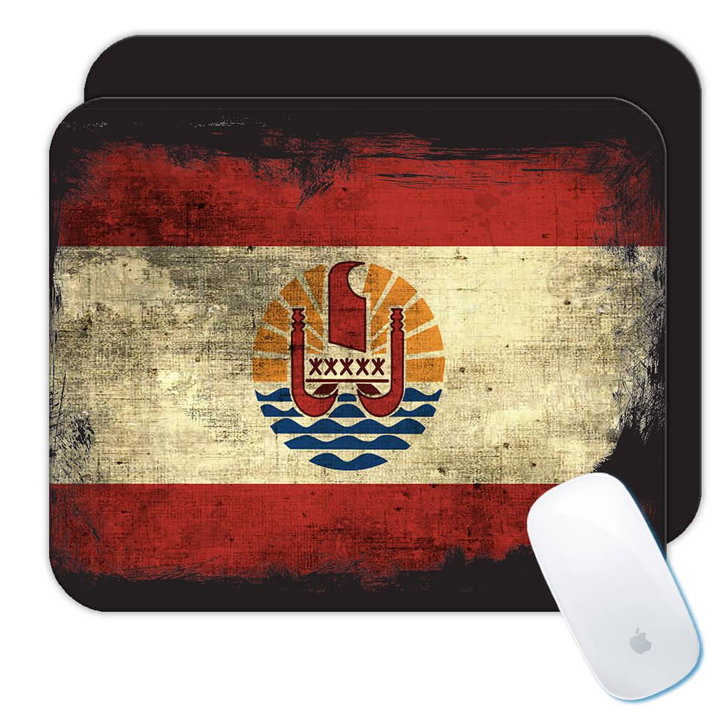 French Polynesia Flag : Gift Mousepad Proud Country Vintage National Souvenir Australia Distressed