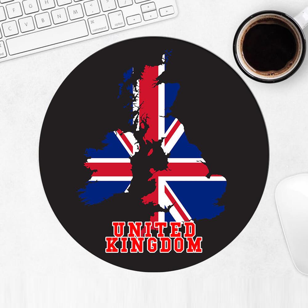 Gift Mousepad : HOME Map United Kingdom British England Flag Expat Country