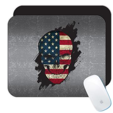 Skull American : Gift Mousepad Flag USA United States Patriotic Stars & Stripes