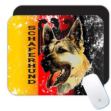 Schaferhund German Flag : Gift Mousepad Crest German Shepherd Dog