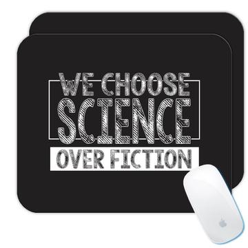 Science Over Fiction : Gift Mousepad Cool Wall Poster Day Aliens Ufo Researchers Celebration