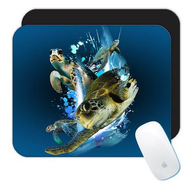 Cute Turtle Photography : Gift Mousepad Turtles Water Animals Nature Protection Ocean