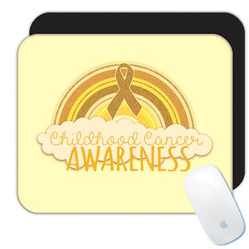 Childhood Cancer Awareness Rainbow : Gift Mousepad Gold Ribbon September Charity Month