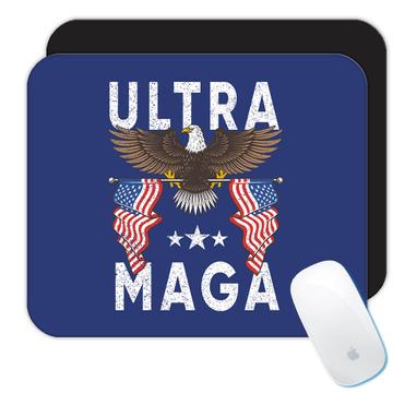 Ultra MAGA Eagle : Gift Mousepad Biden Trump Proud American Humor Art Print USA Vote Politics