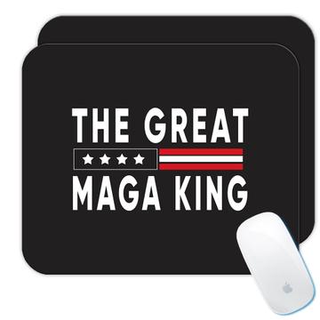 The Great MAGA King : Gift Mousepad American USA Biden Trump Vote Humor Politics Republican