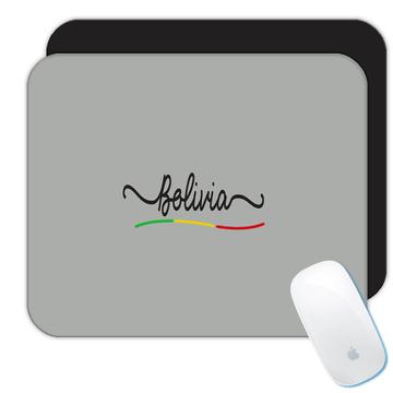 Bolivia Flag Colors : Gift Mousepad Bolivian Travel Expat Country Minimalist Lettering