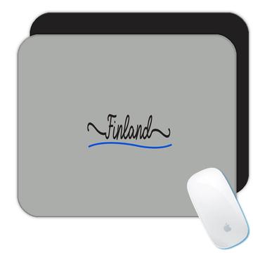 Finland Flag Colors : Gift Mousepad Finnish Travel Expat Country Minimalist Lettering