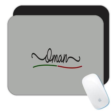 Oman Flag Colors : Gift Mousepad Omani Travel Expat Country Minimalist Lettering