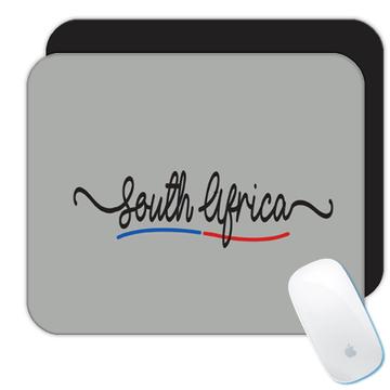 South Africa Flag Colors : Gift Mousepad African Travel Expat Country Minimalist Lettering